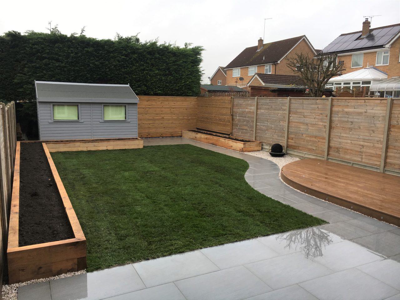 Porcelain Patio and Millboard Decking - Landscaping Cambridge